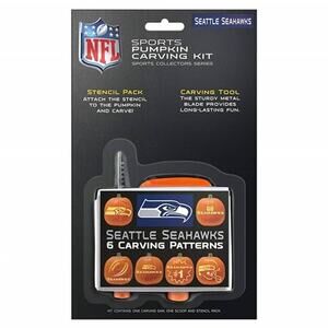 NFL Seahawks Pumpkin Carving Kit Seattle Team Logo 6 Designs Stencil Fall New
